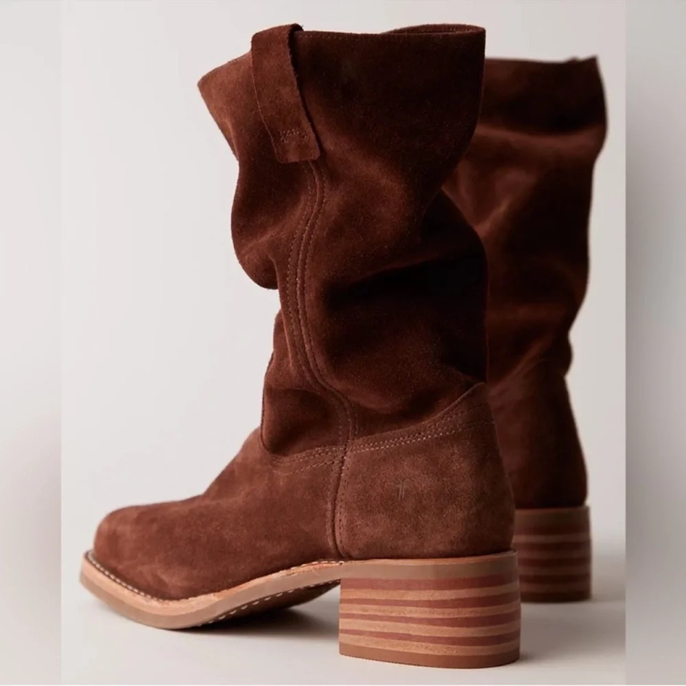 NWOB Frye Campus 12R Brown Leather Boots in Brown Brownie Suede - Picture 3 of 11